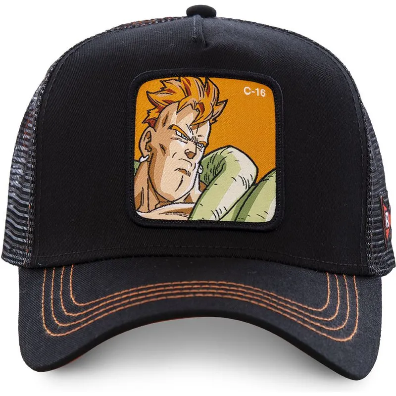 petten-gebogen-zwart-snapback-androide-c16b-c-16-dragon-ball-van-capslab