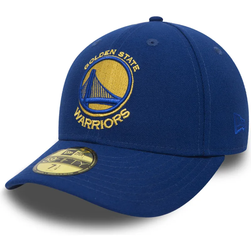 petten-plat-blauw-fitted-59fifty-low-profile-classic-van-golden-state-warriors-nba-van-new-era