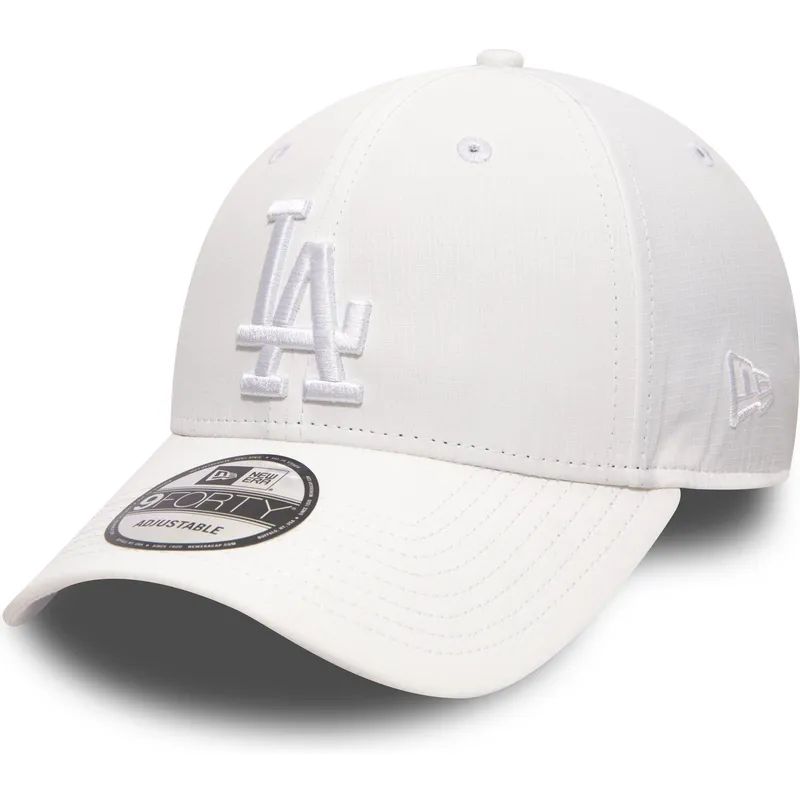 petten-gebogen-wit-verstelbaar-9forty-nano-ripstop-van-los-angeles-dodgers-mlb-van-new-era