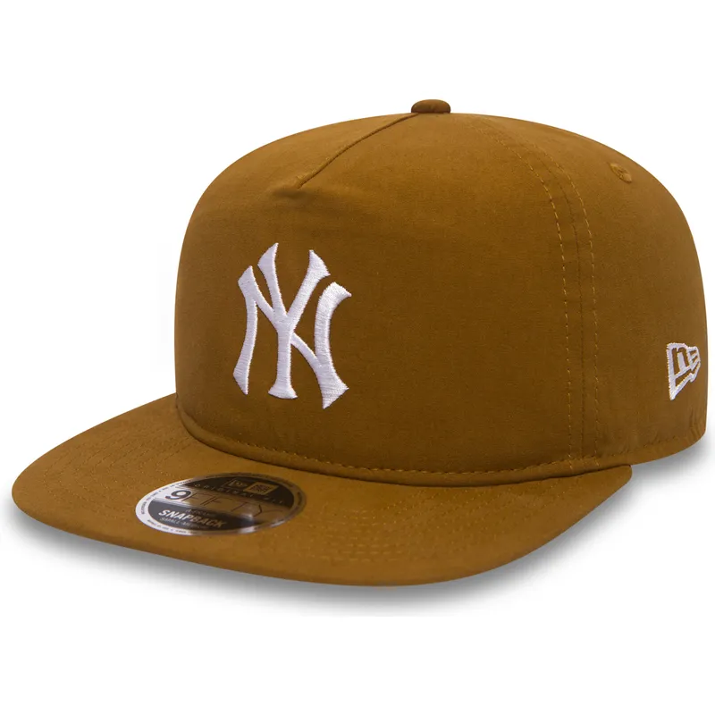 petten-plat-bruin-snapback-9fifty-a-frame-lightweight-van-new-york-yankees-mlb-van-new-era
