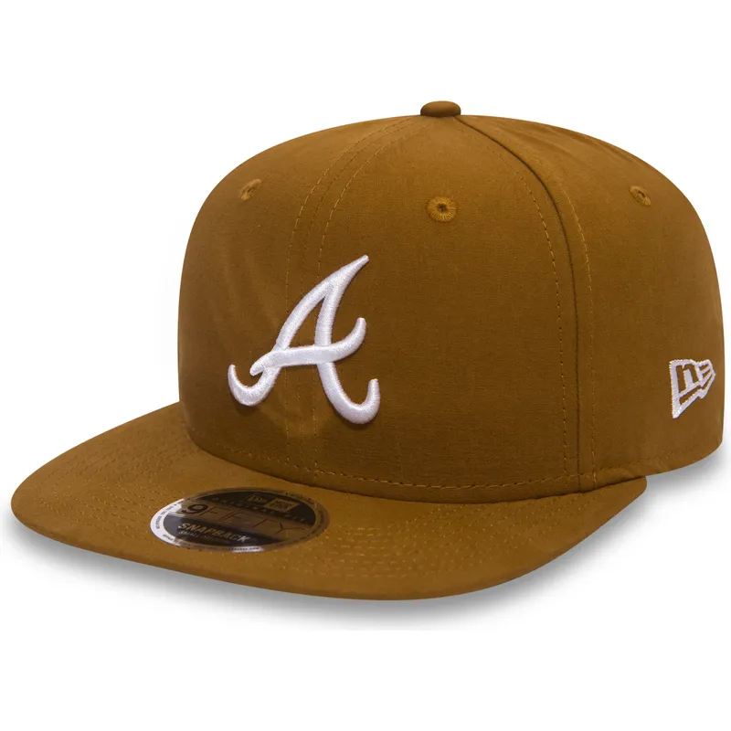 petten-plat-bruin-snapback-9fifty-essential-lightweight-van-atlanta-braves-mlb-van-new-era