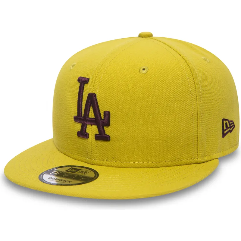 petten-plat-geel-snapback-9fifty-essential-league-van-los-angeles-dodgers-mlb-van-new-era