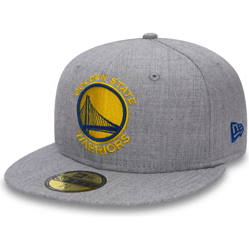 petten-plat-grijs-fitted-59fifty-heather-van-golden-state-warriors-nba-van-new-era