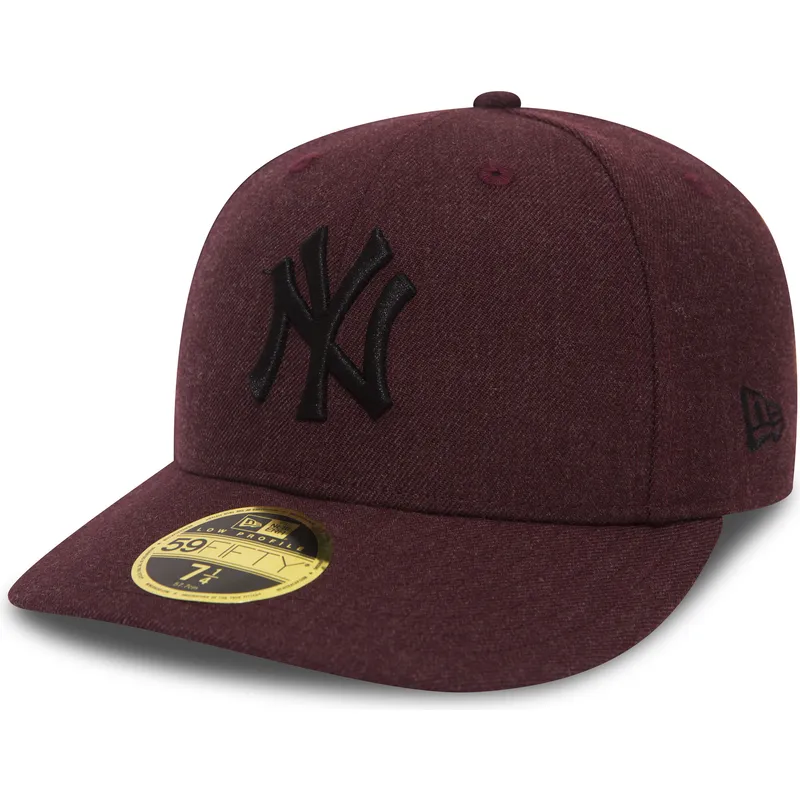 petten-plat-rood-fitted-59fifty-low-profile-heather-van-new-york-yankees-mlb-van-new-era