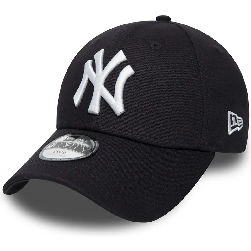 petten-gebogen-zwart-verstelbaar-voor-kinderen-velcro-9forty-essential-van-new-york-yankees-mlb-van-new-era