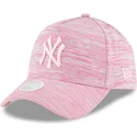 petten-gebogen-roze-snapback-ajustable-9forty-a-frame-engineered-fit-van-new-york-yankees-mlb-van-new-era