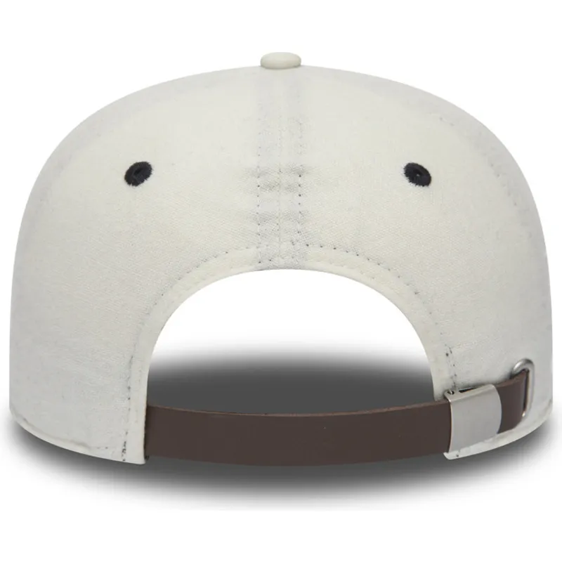 petten-plat-wit-verstelbaar-9fifty-low-profile-flannel-van-cleveland-indians-mlb-van-new-era