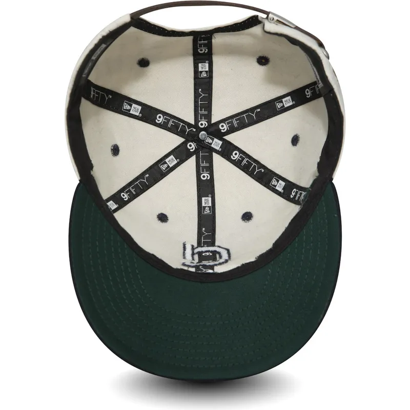 petten-plat-wit-verstelbaar-9fifty-low-profile-flannel-van-cleveland-indians-mlb-van-new-era