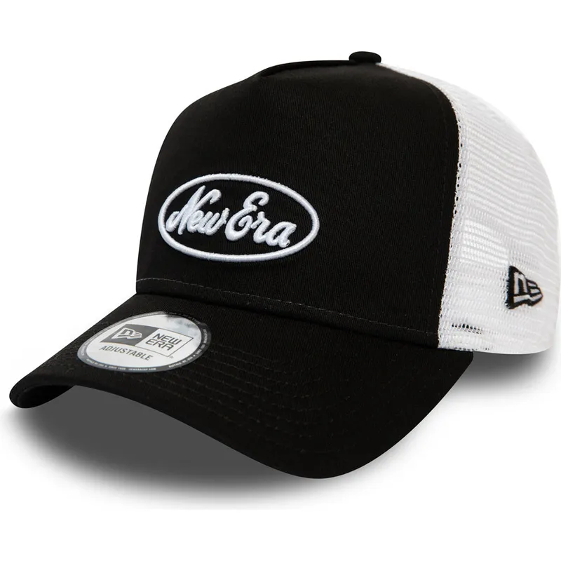 petten-gebogen-zwart-snapback-oval-script-a-frame-van-new-era petten-gebogen-zwart-snapback-oval-script-a-frame-van-new-era