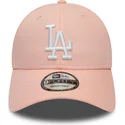petten-gebogen-roze-verstelbaar-9forty-league-essential-van-los-angeles-dodgers-mlb-van-new-era