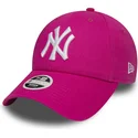 petten-gebogen-roze-verstelbaar-9forty-essential-van-new-york-yankees-mlb-van-new-era