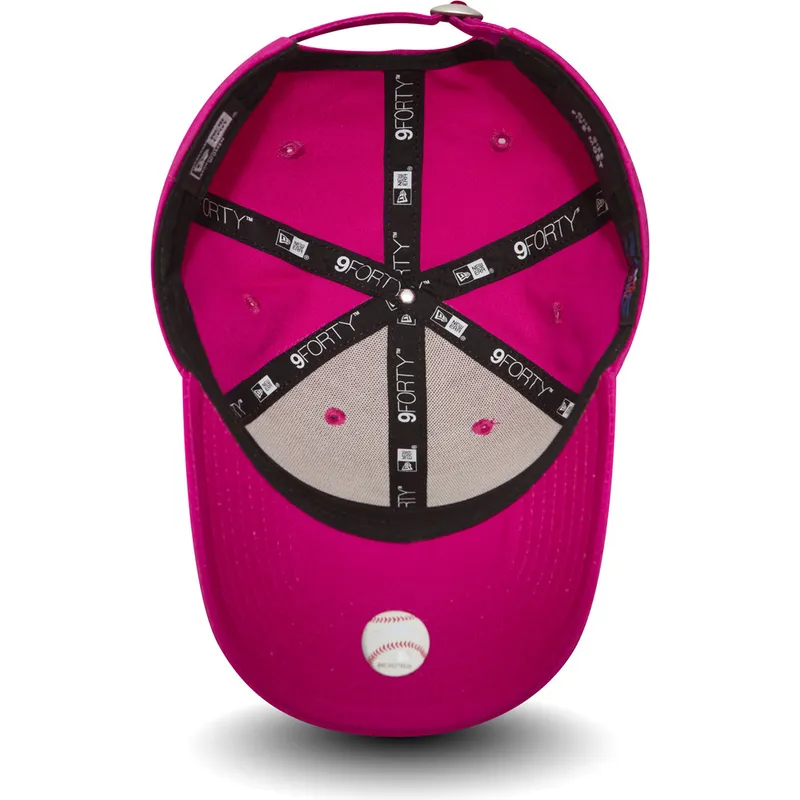 petten-gebogen-roze-verstelbaar-9forty-essential-van-new-york-yankees-mlb-van-new-era