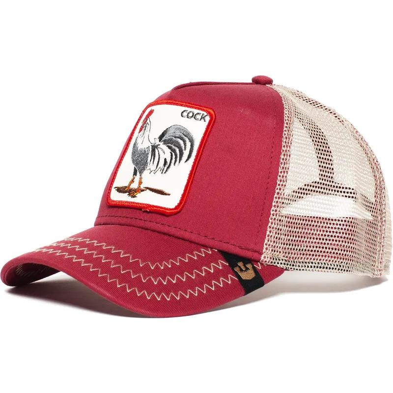 petten-gebogen-rood-snapback-rooster-the-farm-van-goorin-bros petten-gebogen-rood-snapback-rooster-the-farm-van-goorin-bros