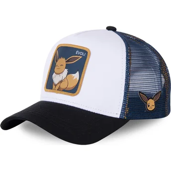 petten-gebogen-wit-snapback-evo3-eevee-pokemon-van-capslab