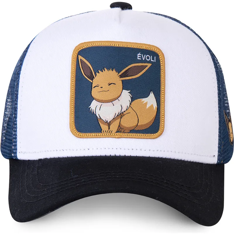 petten-gebogen-wit-snapback-evo3-eevee-pokemon-van-capslab petten-gebogen-wit-snapback-evo3-eevee-pokemon-van-capslab