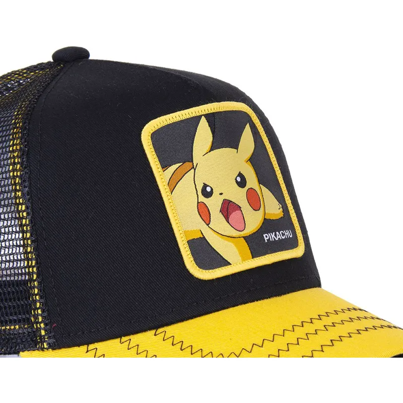 petten-gebogen-zwart-snapback-pik6-pikachu-pokemon-van-capslab petten-gebogen-zwart-snapback-pik6-pikachu-pokemon-van-capslab