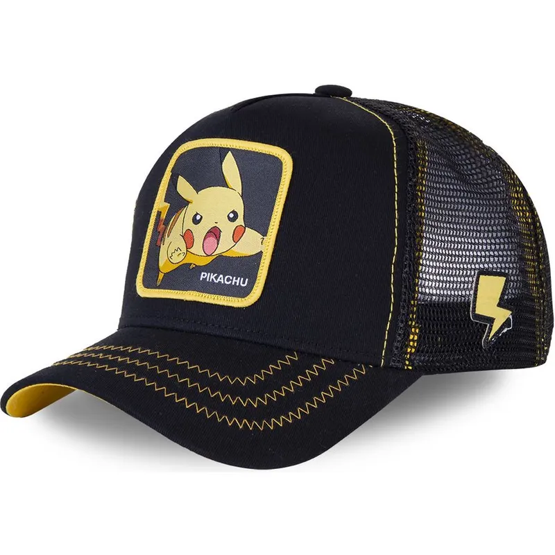 petten-gebogen-zwart-snapback-pik7-pikachu-pokemon-van-capslab petten-gebogen-zwart-snapback-pik7-pikachu-pokemon-van-capslab
