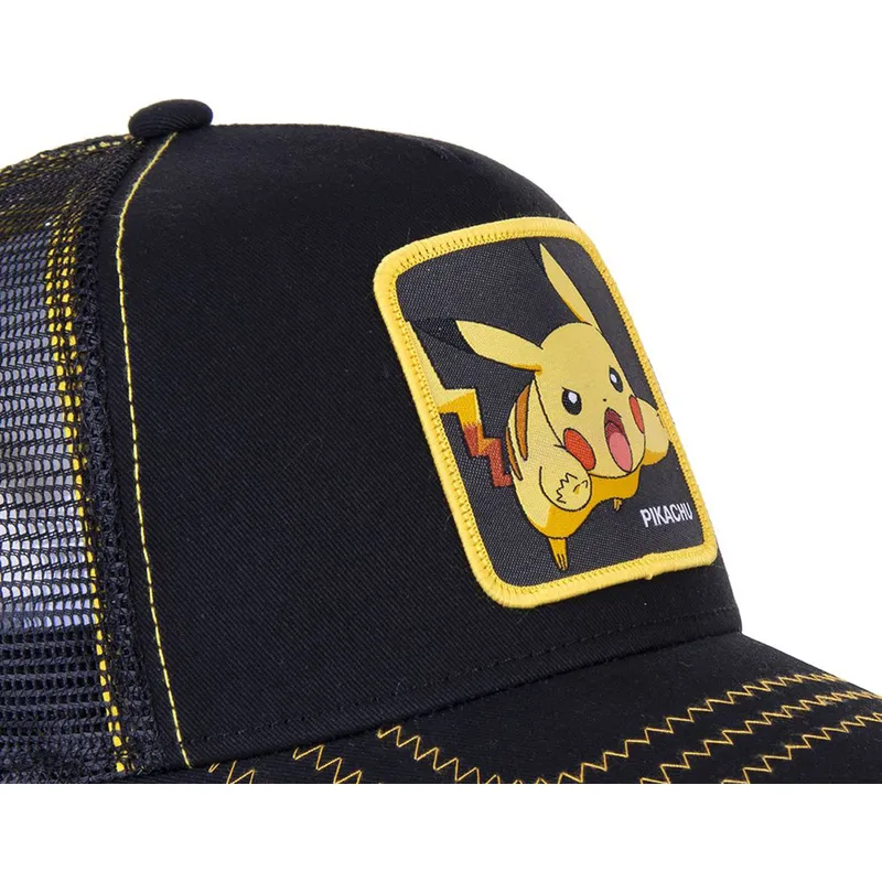 petten-gebogen-zwart-snapback-pik7-pikachu-pokemon-van-capslab petten-gebogen-zwart-snapback-pik7-pikachu-pokemon-van-capslab