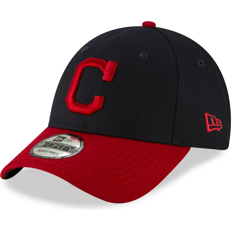 petten-gebogen-marineblauw-verstelbaar-9forty-the-league-van-cleveland-indians-mlb-van-new-era