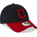 petten-gebogen-marineblauw-verstelbaar-9forty-the-league-van-cleveland-indians-mlb-van-new-era
