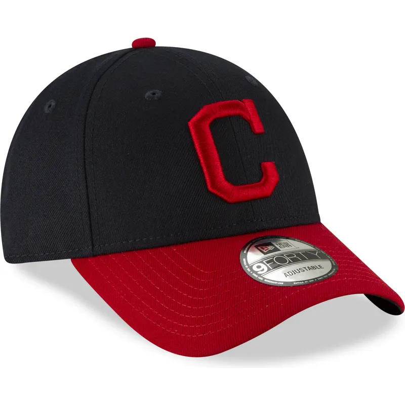 petten-gebogen-marineblauw-verstelbaar-9forty-the-league-van-cleveland-indians-mlb-van-new-era