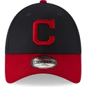 petten-gebogen-marineblauw-verstelbaar-9forty-the-league-van-cleveland-indians-mlb-van-new-era