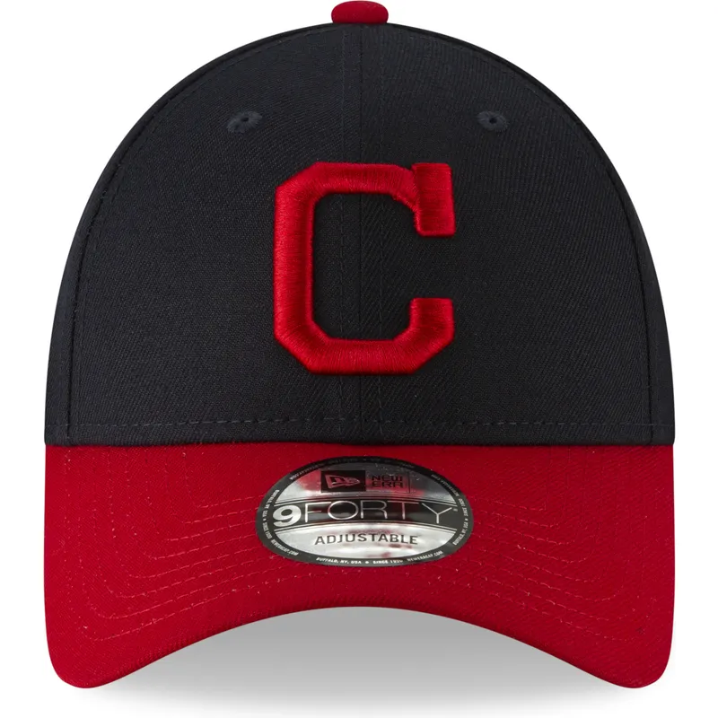 petten-gebogen-marineblauw-verstelbaar-9forty-the-league-van-cleveland-indians-mlb-van-new-era
