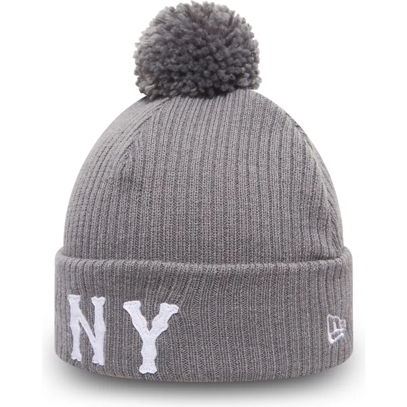 mutsen-pompon-grijs-cuff-knit-lightweight-felt-bobble-van-new-york-highlanders-mlb-van-new-era