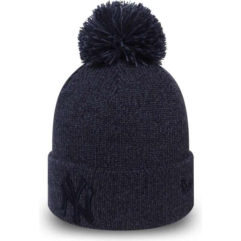 mutsen-pompon-blauw-cuff-knit-marl-bobble-van-new-york-yankees-mlb-van-new-era