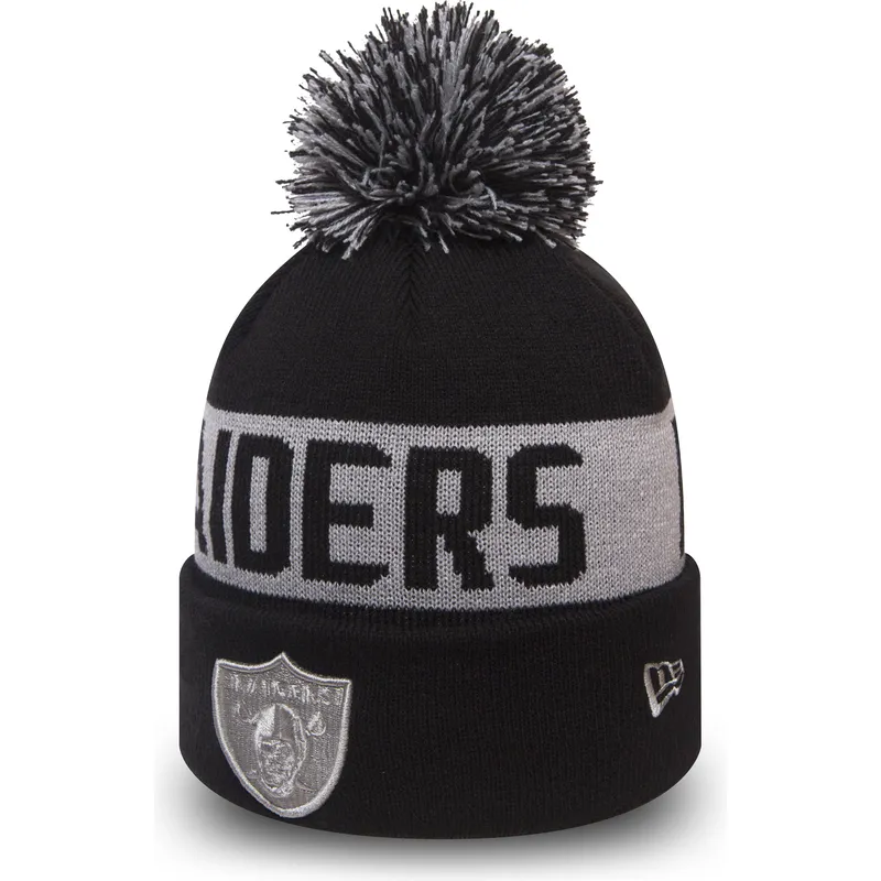mutsen-pompon-zwart-cuff-knit-team-tonal-van-las-vegas-raiders-nfl-van-new-era