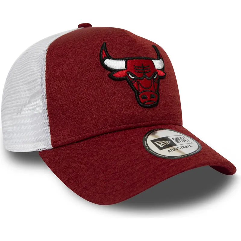 petten-gebogen-rood-verstelbaar-trucker-shadow-tech-a-frame-van-chicago-bulls-nba-van-new-era