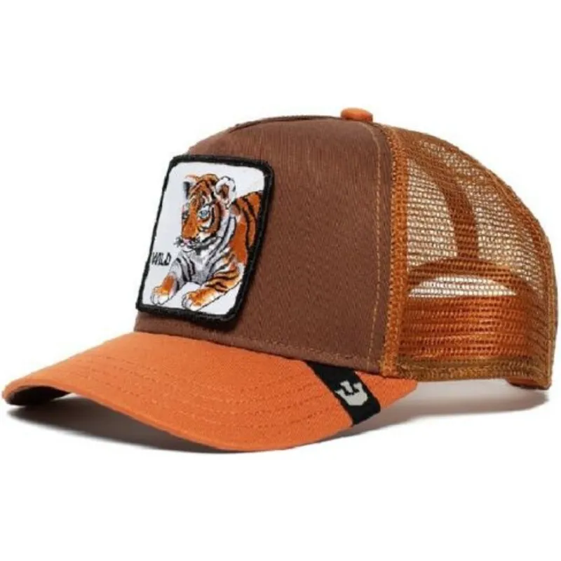 petten-gebogen-bruin-snapback-voor-kinderen-wild-tiger-the-farm-van-goorin-bros