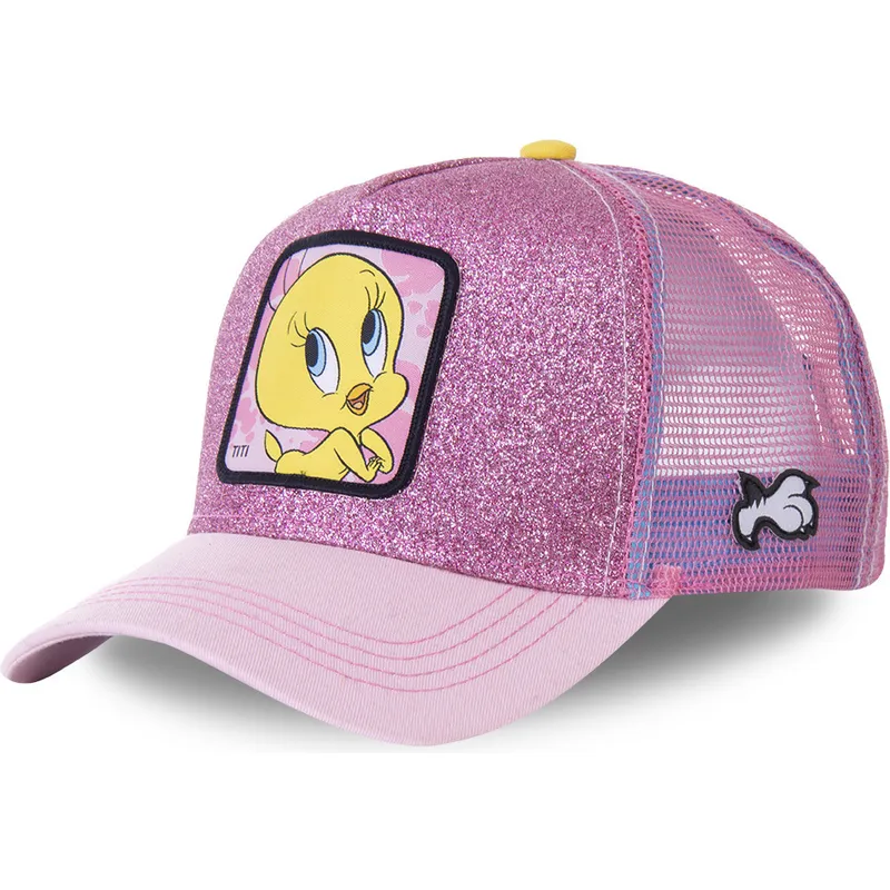 petten-gebogen-roze-snapback-purpurina-twe4-tweety-looney-tunes-van-capslab petten-gebogen-roze-snapback-purpurina-twe4-tweety-looney-tunes-van-capslab