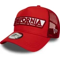 petten-gebogen-rood-snapback-a-frame-usa-patch-california-van-new-era
