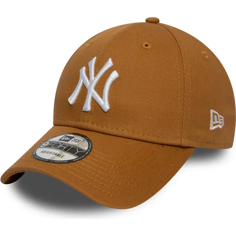 petten-gebogen-bruin-verstelbaar-trigo-9forty-league-essential-van-new-york-yankees-mlb-van-new-era