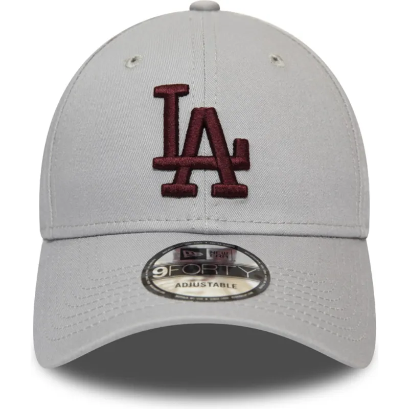 petten-gebogen-grijs-verstelbaar-9forty-essential-van-los-angeles-dodgers-mlb-van-new-era