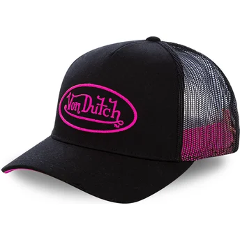 petten-gebogen-zwart-snapback-rosa-neo-pin-van-von-dutch