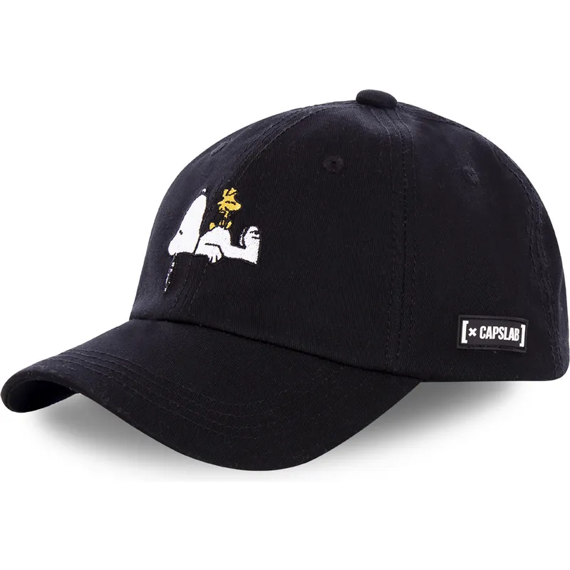 petten-gebogen-zwart-snapback-dog-snoopy-en-emilio-peanuts-van-capslab