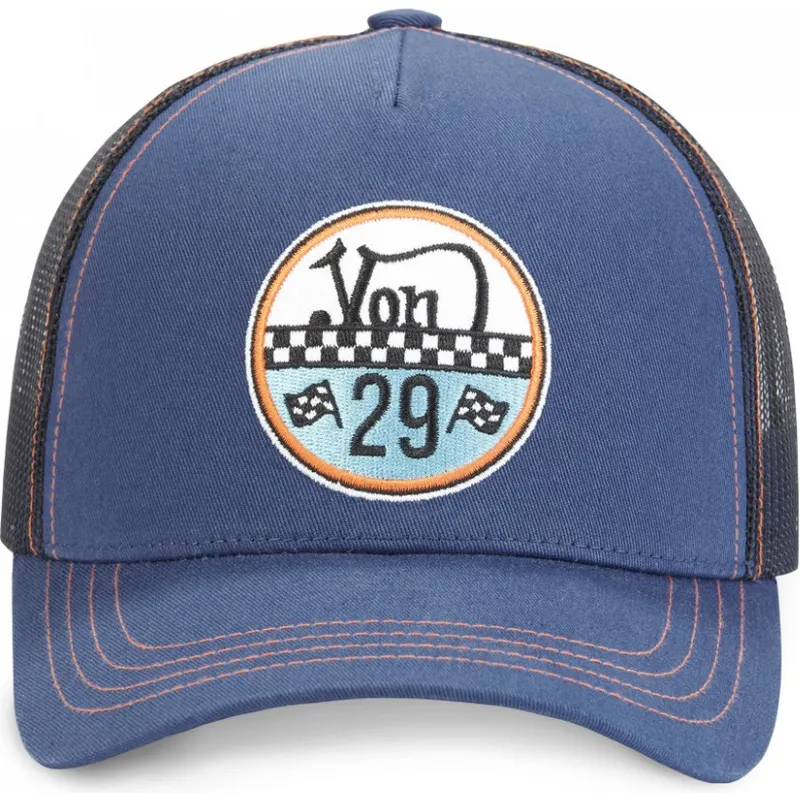 petten-gebogen-blauw-snapback-adam-blu-van-von-dutch