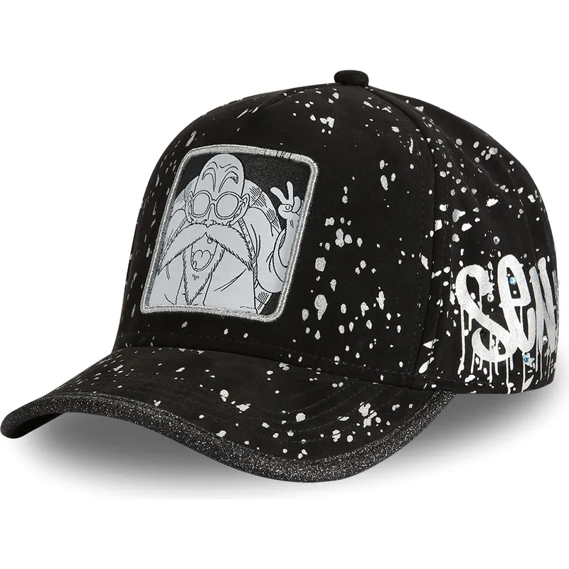 petten-gebogen-zwart-verstelbaar-tag-kam-muten-roshi-dragon-ball-van-capslab