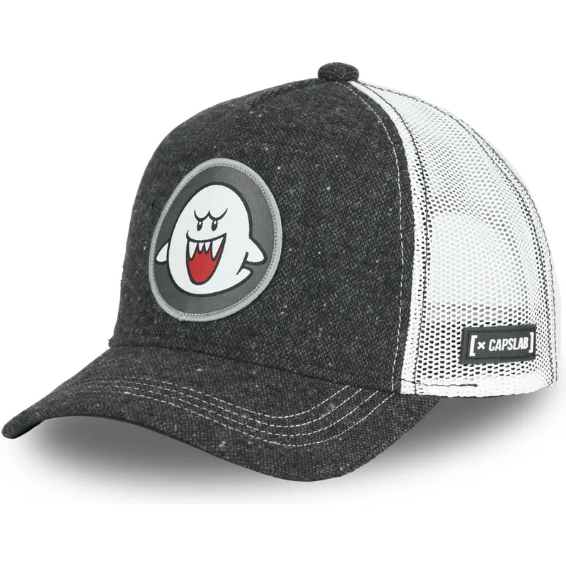 petten-gebogen-zwart-snapback-pow2-bros-spook-boo-super-mario-bros-van-capslab