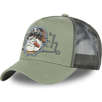 Petten gebogen groen snapback bulldog BULL K van Von Dutch
