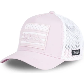 Petten gebogen roze snapback FLAG PP van Von Dutch
