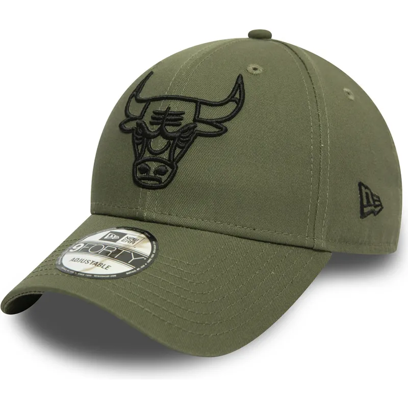 petten-gebogen-groen-verstelbaar-9forty-league-essential-van-chicago-bulls-nba-van-new-era