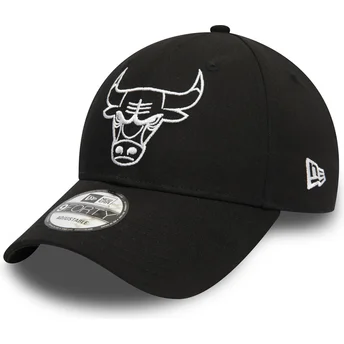 Petten gebogen zwart verstelbaar 9FORTY League Essential van Chicago Bulls NBA van New Era