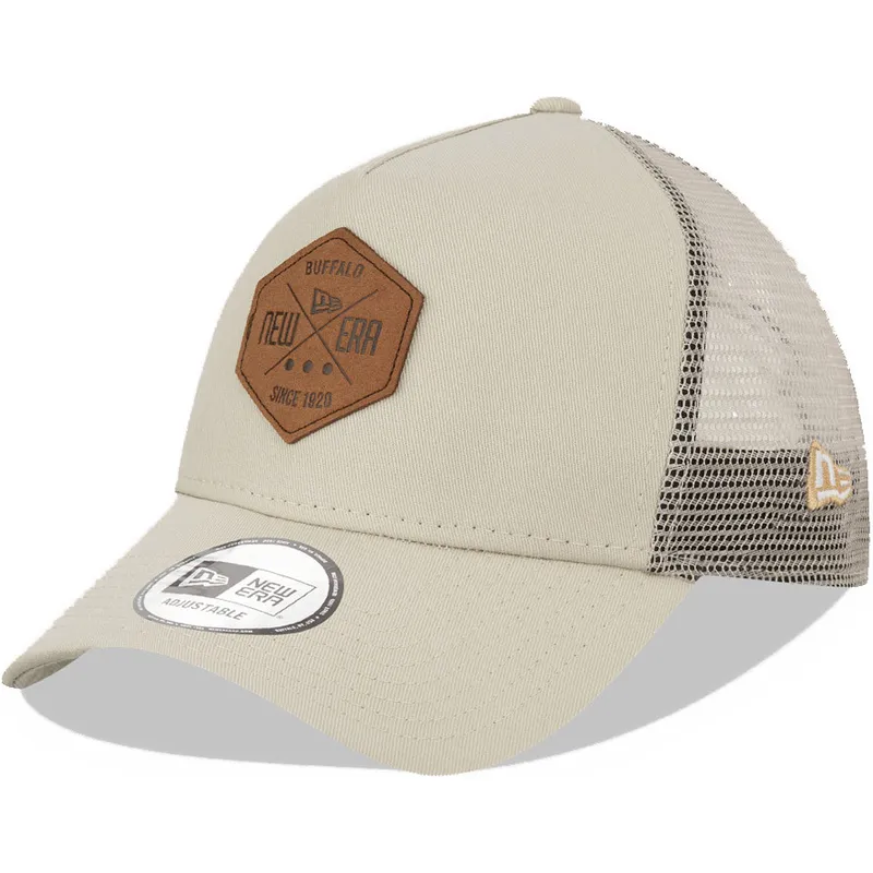 petten-gebogen-grijs-snapback-a-frame-9forty-heritage-patch-van-new-era
