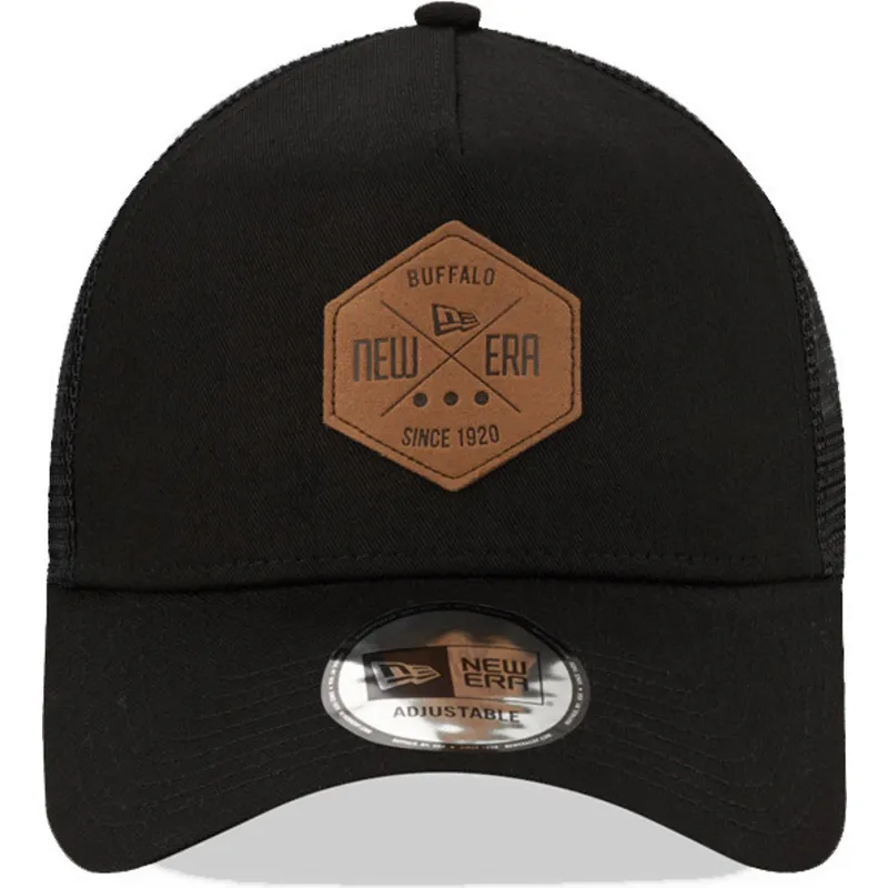 petten-gebogen-zwart-snapback-a-frame-9forty-heritage-patch-van-new-era