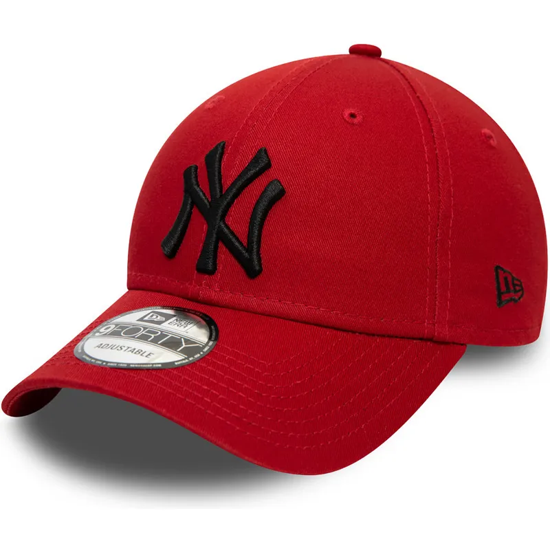 petten-gebogen-rood-verstelbaar-9forty-league-essential-van-new-york-yankees-mlb-van-new-era