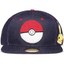 petten-plat-blauw-snapback-vaquero-pikachu-van-difuzed