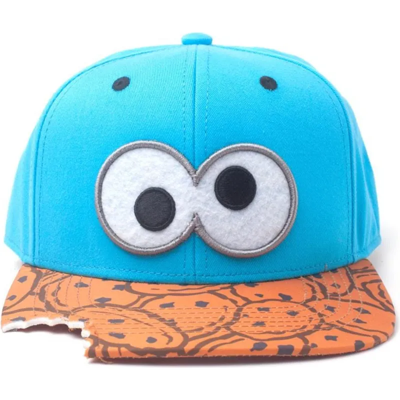 petten-plat-blauw-snapback-van-las-galletas-cookie-bite-barrio-sesamo-van-difuzed petten-plat-blauw-snapback-van-las-galletas-cookie-bite-barrio-sesamo-van-difuzed